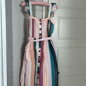 J Crew linen button front dress.